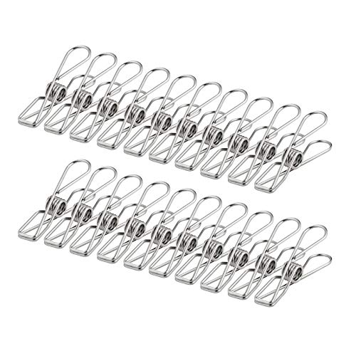 Ruesious 100 Piezas Pinzas de Ropa Acero Inoxidable, 6cm de Largo, no se rompe, no mohosa Ruesious 100 Piezas Pinzas de Ropa Acero Inoxidable, 6cm de Largo, no se rompe, no mohosa