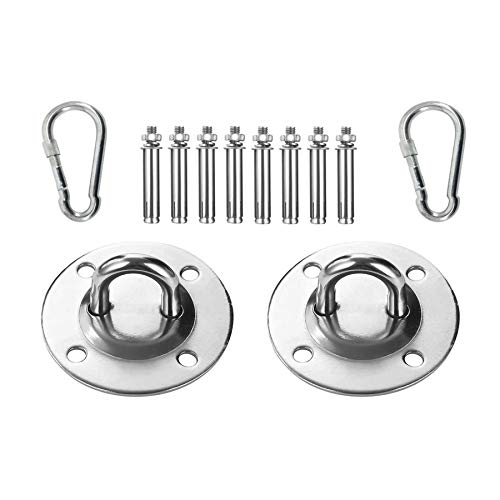Ruesious 2X Anclaje, Anclaje para Pared, Ganchos de Techo, de Techo con Tornillos y Pared para Entrenamiento de Suspensión, Acero Inoxidable Ruesious 2X Anclaje, Anclaje para Pared, Ganchos de Techo, de Techo con Tornillos y Pared para Entrenamiento de Suspensión, Acero Inoxidable