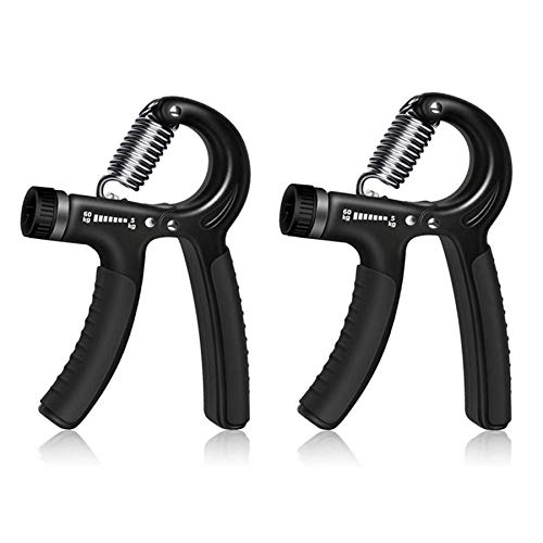 Ruesious Fortalecedor de Agarre de Mano, 2 Pcs Ejercitador de Mano Dedos de Entrenamiento Pesas Mano Muscular Ejercitador Entrenamiento de los Ajustable Mano Agarre Mano Mango de Amplificador 5-60 kg