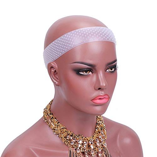 RuiFei - Diadema de silicona para pelucas de pelo transparente antideslizante, unisex, suave, con forma de gota, banda elástica para la cabeza para asegurar pelucas (blanco)