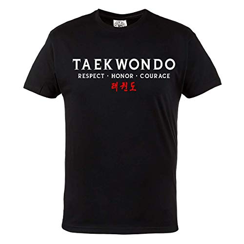 Rule Out Camiseta Ropa de lucha. taekwondo. respect. honor. Corage Gimnasio Entrenamiento MMA Informal LLEVAS - Negro, X-Large