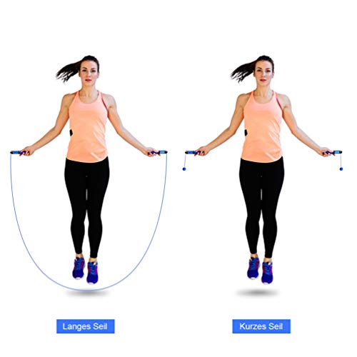 RUNACC Cuerda para Saltar Digital con Contador y Medidor de Calorías, Cuerda para Saltar Ajustable de 3 m, Modo de Cuerda Corta,para Entrenamiento, Fitness, Boxeo, Adelgazamiento (Azul) RUNACC Cuerda para Saltar Digital con Contador y Medidor de Calorías, Cuerda para Saltar Ajustable de 3 m, Modo de Cuerda Corta,para Entrenamiento, Fitness, Boxeo, Adelgazamiento (Azul)