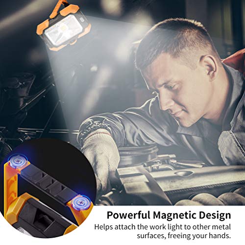 RUNACC LED Luz de trabajo Foco Led Bateria Recargable de Solar Portátil Luz de inundación, Luz Camping con rotación de 360 °, Mango Magnético para Camping Trabajo Pesca (Naranja) RUNACC LED Luz de trabajo Foco Led Bateria Recargable de Solar Portátil Luz de inundación, Luz Camping con rotación de 360 °, Mango Magnético para Camping Trabajo Pesca (Naranja)