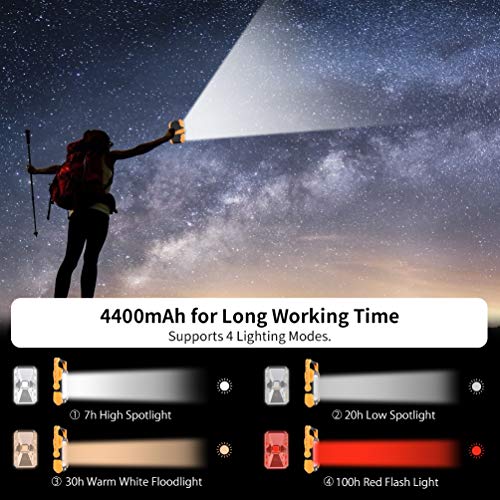 RUNACC LED Luz de trabajo Foco Led Bateria Recargable de Solar Portátil Luz de inundación, Luz Camping con rotación de 360 °, Mango Magnético para Camping Trabajo Pesca (Naranja) RUNACC LED Luz de trabajo Foco Led Bateria Recargable de Solar Portátil Luz de inundación, Luz Camping con rotación de 360 °, Mango Magnético para Camping Trabajo Pesca (Naranja)