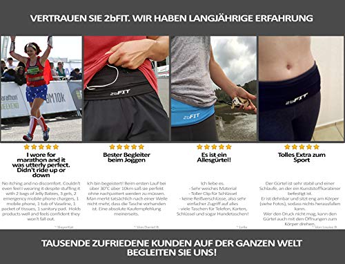 Running/Jogging Belt-Waist Organiser Pack-Perfect for Workout, Fitness, Training, Sports, Gym-Phone & Money Holder-Belt with Key Hook-Stretchable Waistband-Four Pockets-Unisex-Lifetime Guarantee-Fashionable Running Belt (Azul, M)