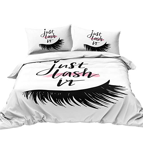 Rvvsovs® Juego De Funda De Edredón Chica 3D Letras Inglesas De Ojos Simples 135 X 200 Cm Juego De Ropa De Cama Poliéster Microfibra Funda De Nórdica Y 2 Fundas De Almohada50X75Cm, Es Un Hermoso Regal