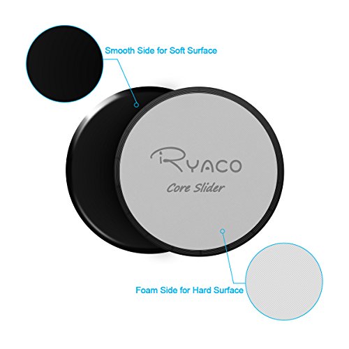 Ryaco 2X Discos Deslizantes para Fitness Abdominales con Bolsa de Transporte –Discos Doble Cara Deslizantes para Hogar, Yoga, Fitness, Pilates, Ejercicios de Cuerpo – Moquetas y Solería, Negro & Gris Ryaco 2X Discos Deslizantes para Fitness Abdominales con Bolsa de Transporte –Discos Doble Cara Deslizantes para Hogar, Yoga, Fitness, Pilates, Ejercicios de Cuerpo – Moquetas y Solería, Negro & Gris