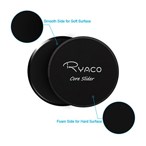 Ryaco 2X Discos Deslizantes para Fitness Abdominales con Bolsa de Transporte –Discos Doble Cara Deslizantes para Hogar, Yoga, Fitness, Pilates, Ejercicios de Cuerpo – Moquetas y Solería, Negro Ryaco 2X Discos Deslizantes para Fitness Abdominales con Bolsa de Transporte –Discos Doble Cara Deslizantes para Hogar, Yoga, Fitness, Pilates, Ejercicios de Cuerpo – Moquetas y Solería, Negro