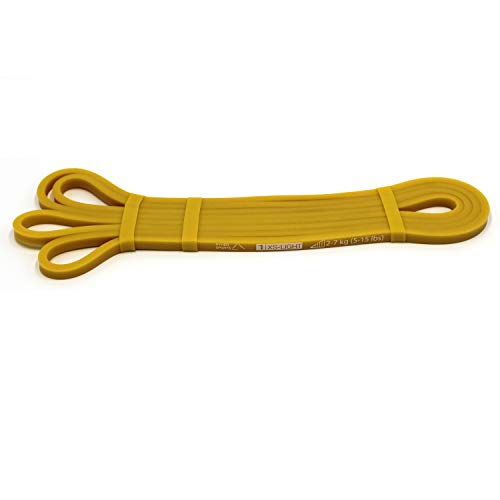 Ryher Banda elástica de Resistencia para dominadas - Banda de Ejercicios para Fitness, Crossfit, Asistente para pullups o Levantamiento de Pesas (Individual #1 Amarilla - de 2 a 7 kg)