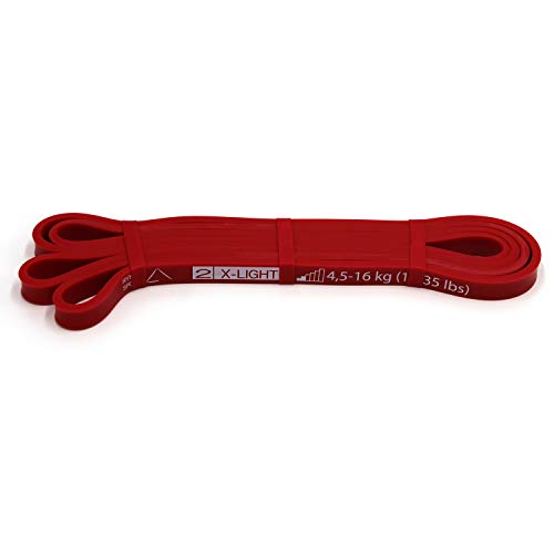 Ryher Banda elástica de Resistencia para dominadas - Banda de Ejercicios para Fitness, Crossfit, Asistente para pullups o Levantamiento de Pesas (Individual #2 Roja - de 4,5 a 16 kg)