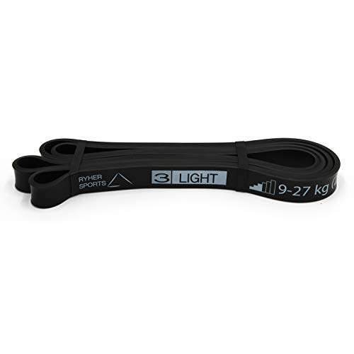 Ryher Banda elástica de Resistencia para dominadas - Banda de Ejercicios para Fitness, Crossfit, Asistente para pullups o Levantamiento de Pesas (Individual #3 Negra - de 9 a 27 kg) Ryher Banda elástica de Resistencia para dominadas - Banda de Ejercicios para Fitness, Crossfit, Asistente para pullups o Levantamiento de Pesas (Individual #3 Negra - de 9 a 27 kg)