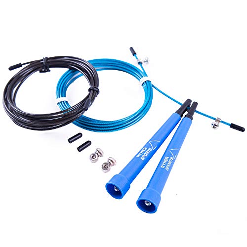 Ryher Cuerda para Saltar Kit - Comba Crossfit, Fitness y Ejercicio (Azul) Ryher Cuerda para Saltar Kit - Comba Crossfit, Fitness y Ejercicio (Azul)