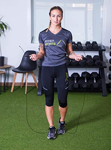 Ryher Cuerda para Saltar Kit - Comba Crossfit, Fitness y Ejercicio (Negro) Ryher Cuerda para Saltar Kit - Comba Crossfit, Fitness y Ejercicio (Negro)
