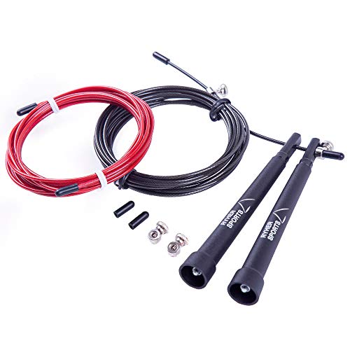 Ryher Cuerda para Saltar Kit - Comba Crossfit, Fitness y Ejercicio (Negro) Ryher Cuerda para Saltar Kit - Comba Crossfit, Fitness y Ejercicio (Negro)