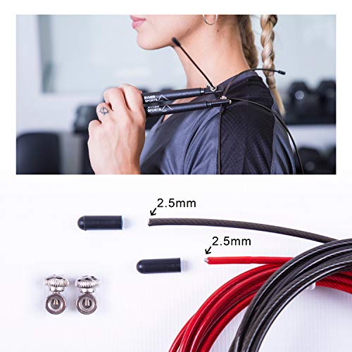 Ryher Cuerda para Saltar Kit - Comba Crossfit, Fitness y Ejercicio (Negro) Ryher Cuerda para Saltar Kit - Comba Crossfit, Fitness y Ejercicio (Negro)
