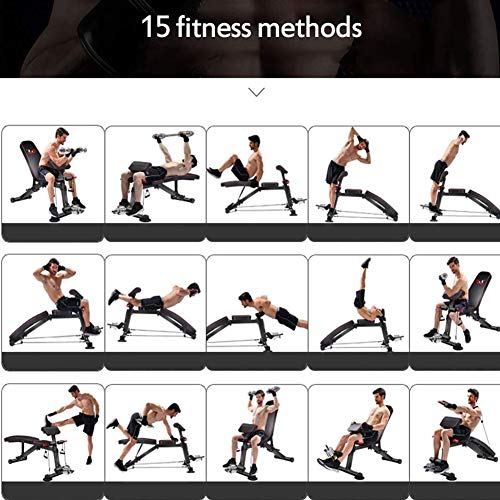 RYSB Banco Plegable Inclinable Ajustable,Multi-Banco De Propósito Sit Up Banco De Ejercicio Portátil Taburete Dumbbell,Respaldo Ajustable Entrenamiento Físico Negro 132x75x63cm(52x30x25inch) RYSB Banco Plegable Inclinable Ajustable,Multi-Banco De Propósito Sit Up Banco De Ejercicio Portátil Taburete Dumbbell,Respaldo Ajustable Entrenamiento Físico Negro 132x75x63cm(52x30x25inch)
