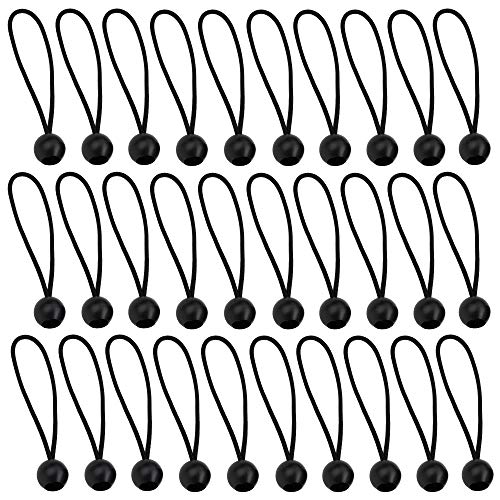 RZKJ-SHOP Tensor de Goma Elasticos con Bola, 30 Piezas Cuerda de fijación Bungee Cords para Cortinas, Pabellones,Tiendas de Campaña, Banner, Trampolín (Negro) RZKJ-SHOP Tensor de Goma Elasticos con Bola, 30 Piezas Cuerda de fijación Bungee Cords para Cortinas, Pabellones,Tiendas de Campaña, Banner, Trampolín (Negro)