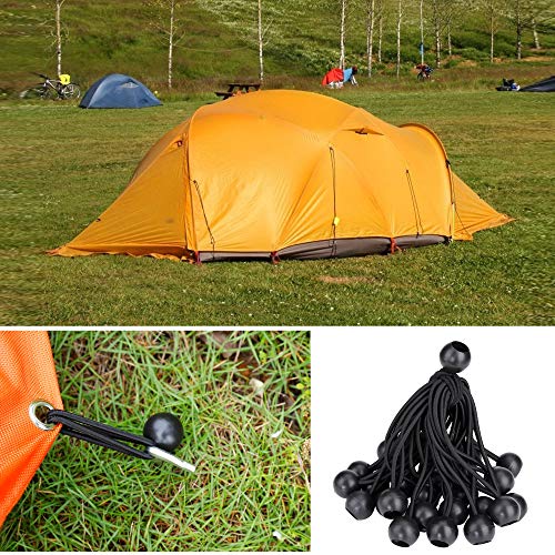 RZKJ-SHOP Tensor de Goma Elasticos con Bola, 30 Piezas Cuerda de fijación Bungee Cords para Cortinas, Pabellones,Tiendas de Campaña, Banner, Trampolín (Negro) RZKJ-SHOP Tensor de Goma Elasticos con Bola, 30 Piezas Cuerda de fijación Bungee Cords para Cortinas, Pabellones,Tiendas de Campaña, Banner, Trampolín (Negro)