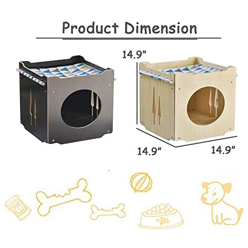 S-Lifeeling Casa de gato de madera con hamaca apilable plegable para gato Kity Cube Habitación empalme de gato escalando combinación S-Lifeeling Casa de gato de madera con hamaca apilable plegable para gato Kity Cube Habitación empalme de gato escalando combinación