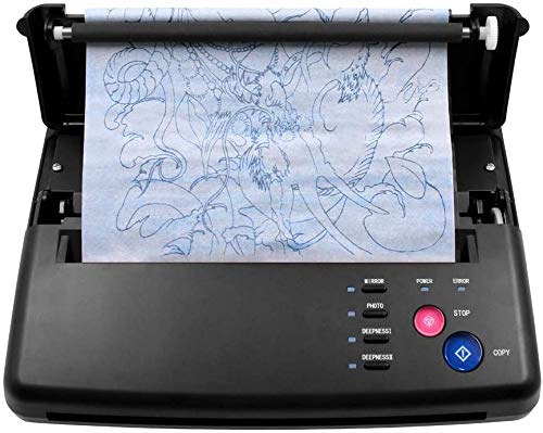 S SMAUTOP Máquina de Transferencia de Tatuajes Tattoo Printer Drawing Thermal Stencil Maker Herramienta de tatuaje profesional Diseño de dibujo Tattoo Máquina de Tatuaje (Negro)