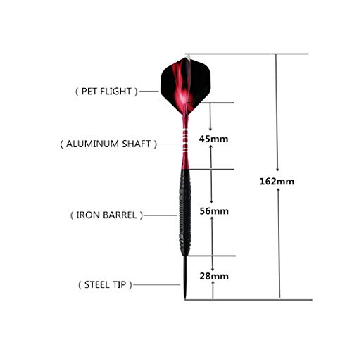 S-TROUBLE 6pcs / Set Dardos con Punta de Acero Peso equilibrado Excelente Agarre Bar de Fiesta Competencia de Juegos Profesionales Color Aleatorio