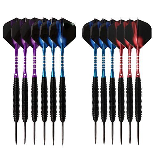 S-TROUBLE 6pcs / Set Dardos con Punta de Acero Peso equilibrado Excelente Agarre Bar de Fiesta Competencia de Juegos Profesionales Color Aleatorio S-TROUBLE 6pcs / Set Dardos con Punta de Acero Peso equilibrado Excelente Agarre Bar de Fiesta Competencia de Juegos Profesionales Color Aleatorio