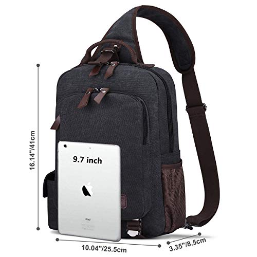 S-ZONE Hombres 13 Inch Solo Hombro Bandolera Mochila Al Aire Libre Viajes Gimnasio Crossbody Bolso de Pecho