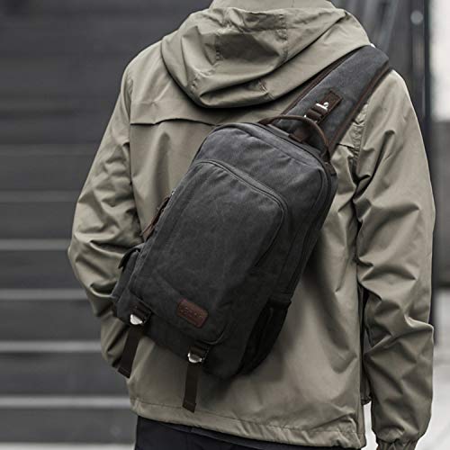 S-ZONE Hombres 13 Inch Solo Hombro Bandolera Mochila Al Aire Libre Viajes Gimnasio Crossbody Bolso de Pecho