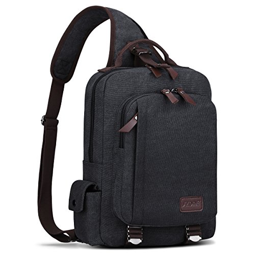 S-ZONE Hombres 13 Inch Solo Hombro Bandolera Mochila Al Aire Libre Viajes Gimnasio Crossbody Bolso de Pecho