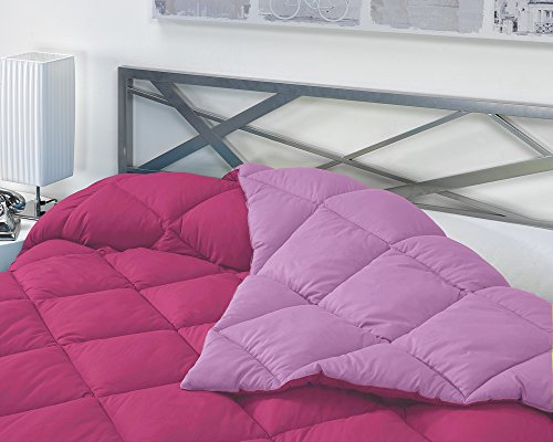 Sabanalia - Edredón nórdico de 400 g reversible (bicolor), para cama de 135/150 cm, color fucsia y lila Sabanalia - Edredón nórdico de 400 g reversible (bicolor), para cama de 135/150 cm, color fucsia y lila