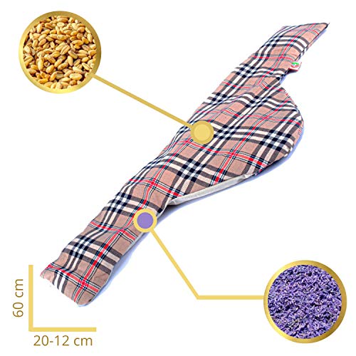 Saco Térmico Semillas MaxiCervical - Almohada Cuello para Calentar en Microondas (60x12-22 cm) - Cojín de Semillas - Bolsa de Calor con Funda lavable, Tela de Algodón 100% y Olor a Lavanda (Oxford) Saco Térmico Semillas MaxiCervical - Almohada Cuello para Calentar en Microondas (60x12-22 cm) - Cojín de Semillas - Bolsa de Calor con Funda lavable, Tela de Algodón 100% y Olor a Lavanda (Oxford)
