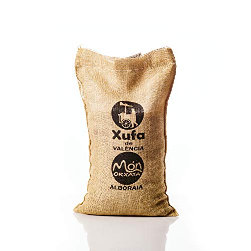 Saco yute 5 kg. Chufa tradicional a granel D.O. València - Món Orxata. Directa de familias agricultoras. Ideal para consumo crudo o elaboración de horchata. Conservar a menos de 15º.