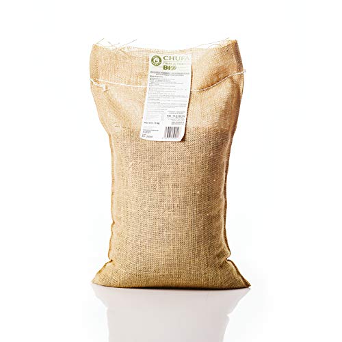 Saco yute 5kg Chufa ecológica BIO D.O. València - Món Orxata. No seleccionada. Ideal para consumo en crudo o para elaboración de horchata. Conservar a menos de 15º.