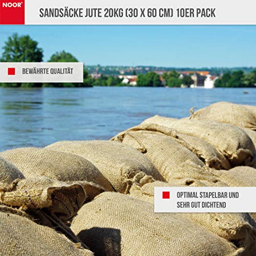 Sacos de arena de yute 20 kg (30 x 60 cm), 10 unidades