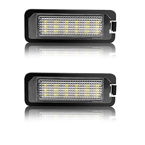 Safego Luz de matrícula LED para Coche Lámpara Número Placa Luces 2835 SMD con Canbus No error 6000K Xenón Blanco para Volks-wagen GOLF 5/6/7 Lupo Passat Scirocco Polo etc, 2 Piezas, 1 año de Garantía Safego Luz de matrícula LED para Coche Lámpara Número Placa Luces 2835 SMD con Canbus No error 6000K Xenón Blanco para Volks-wagen GOLF 5/6/7 Lupo Passat Scirocco Polo etc, 2 Piezas, 1 año de Garantía