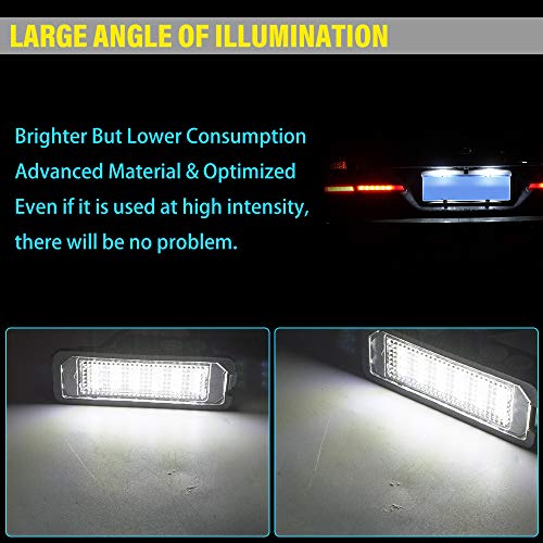 Safego Luz de matrícula LED para Coche Lámpara Número Placa Luces 2835 SMD con Canbus No error 6000K Xenón Blanco para Volks-wagen GOLF 5/6/7 Lupo Passat Scirocco Polo etc, 2 Piezas, 1 año de Garantía Safego Luz de matrícula LED para Coche Lámpara Número Placa Luces 2835 SMD con Canbus No error 6000K Xenón Blanco para Volks-wagen GOLF 5/6/7 Lupo Passat Scirocco Polo etc, 2 Piezas, 1 año de Garantía