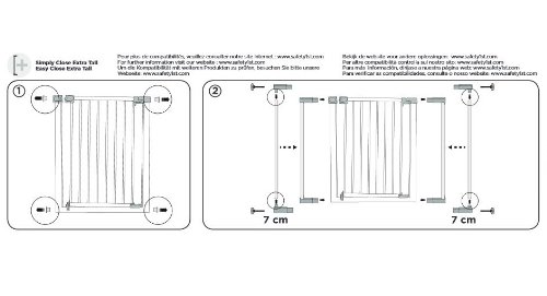 Safety 1st 24304310 Extensión para Easy Close Metal y Auto Close, Extensión de 28 cm para barrera de seguridad metálica, color blanco - 28 cm