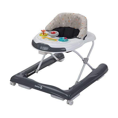 Safety 1st Bolid Andador bebé primeros pasos, 3 alturas regulables, Centro de actividades con 12 melodias, asiento alcochado, Base Antivuelco, Color Gris Safety 1st Bolid Andador bebé primeros pasos, 3 alturas regulables, Centro de actividades con 12 melodias, asiento alcochado, Base Antivuelco, Color Gris