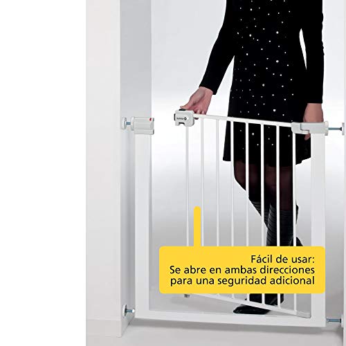 Safety 1st Easy Close Metal Barrera de seguridad metalica para puertas y escaleras, puerta de seguridad 80 cm hasta 136 cm con extensiones, barrera escalera bebé, niños y perros, Blanco Safety 1st Easy Close Metal Barrera de seguridad metalica para puertas y escaleras, puerta de seguridad 80 cm hasta 136 cm con extensiones, barrera escalera bebé, niños y perros, Blanco