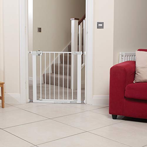 Safety 1st Easy Close Metal Barrera de seguridad metalica para puertas y escaleras, puerta de seguridad 80 cm hasta 136 cm con extensiones, barrera escalera bebé, niños y perros, Blanco Safety 1st Easy Close Metal Barrera de seguridad metalica para puertas y escaleras, puerta de seguridad 80 cm hasta 136 cm con extensiones, barrera escalera bebé, niños y perros, Blanco