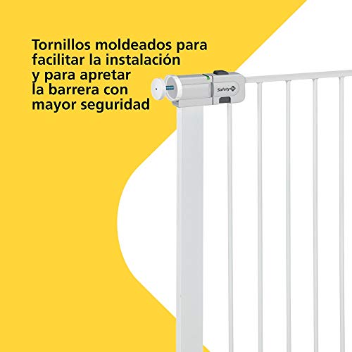 Safety 1st Easy Close Metal Barrera de seguridad metalica para puertas y escaleras, puerta de seguridad 80 cm hasta 136 cm con extensiones, barrera escalera bebé, niños y perros, Blanco Safety 1st Easy Close Metal Barrera de seguridad metalica para puertas y escaleras, puerta de seguridad 80 cm hasta 136 cm con extensiones, barrera escalera bebé, niños y perros, Blanco