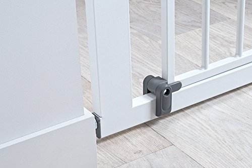 Safety 1st - Rejilla para Escaleras, Cierre Rápido, Extraseguro, Rejilla Metálica para Sujeción, 73-80 cm, Posibilidad de Extensión hasta 136 cm, 6-24 Meses