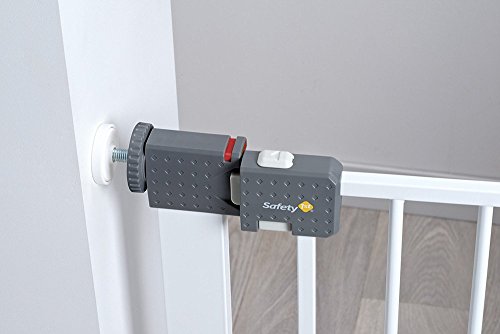 Safety 1st - Rejilla para Escaleras, Cierre Rápido, Extraseguro, Rejilla Metálica para Sujeción, 73-80 cm, Posibilidad de Extensión hasta 136 cm, 6-24 Meses