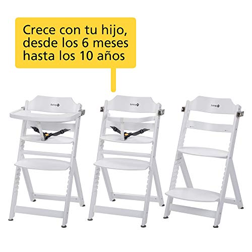 Safety 1st Timba Trona de madera con bandeja, Trona evolutiva para niños 6 meses - 10 años (30 kg), Regulable an altura,color Blanco Safety 1st Timba Trona de madera con bandeja, Trona evolutiva para niños 6 meses - 10 años (30 kg), Regulable an altura,color Blanco