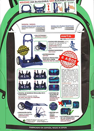 Safta Carro Evolution para Mochilas Escolares Plegable Ligero Resistente Diseño Único 400x280x850mm