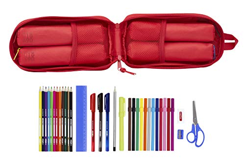 Safta - Plumier Mochila de Sevilla FC Oficial con 4 Estuches y útiles 120x50x230mm Safta - Plumier Mochila de Sevilla FC Oficial con 4 Estuches y útiles 120x50x230mm