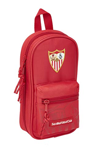 Safta - Plumier Mochila de Sevilla FC Oficial con 4 Estuches y útiles 120x50x230mm
