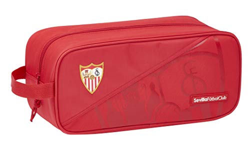 Safta Zapatillero Mediano de Sevilla FC Oficial, 340x140x150mm Equipaje, Niños Unisex, Rojo, Talla Única