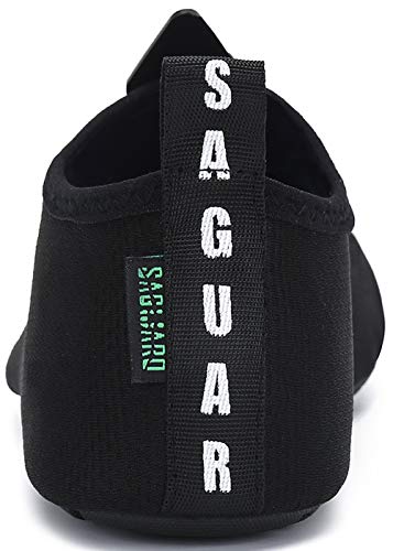 SAGUARO Escarpines Hombre Mujer para Buceo Snorkel Surf Natación Piscina Vela Mares Rocas Río Zapatos para Agua Calzado Playa Zapatillas Deportes Acuáticos(032 Noir, 42/43 EU)