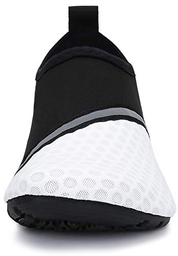 SAGUARO Escarpines Hombre Mujer para Buceo Snorkel Surf Natación Piscina Vela Mares Rocas Río Zapatos para Agua Calzado Playa Zapatillas Deportes Acuáticos(030 Blanc, 40/41 EU)